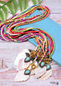 Boho Necklace, Blue Colorful Leaf Shell